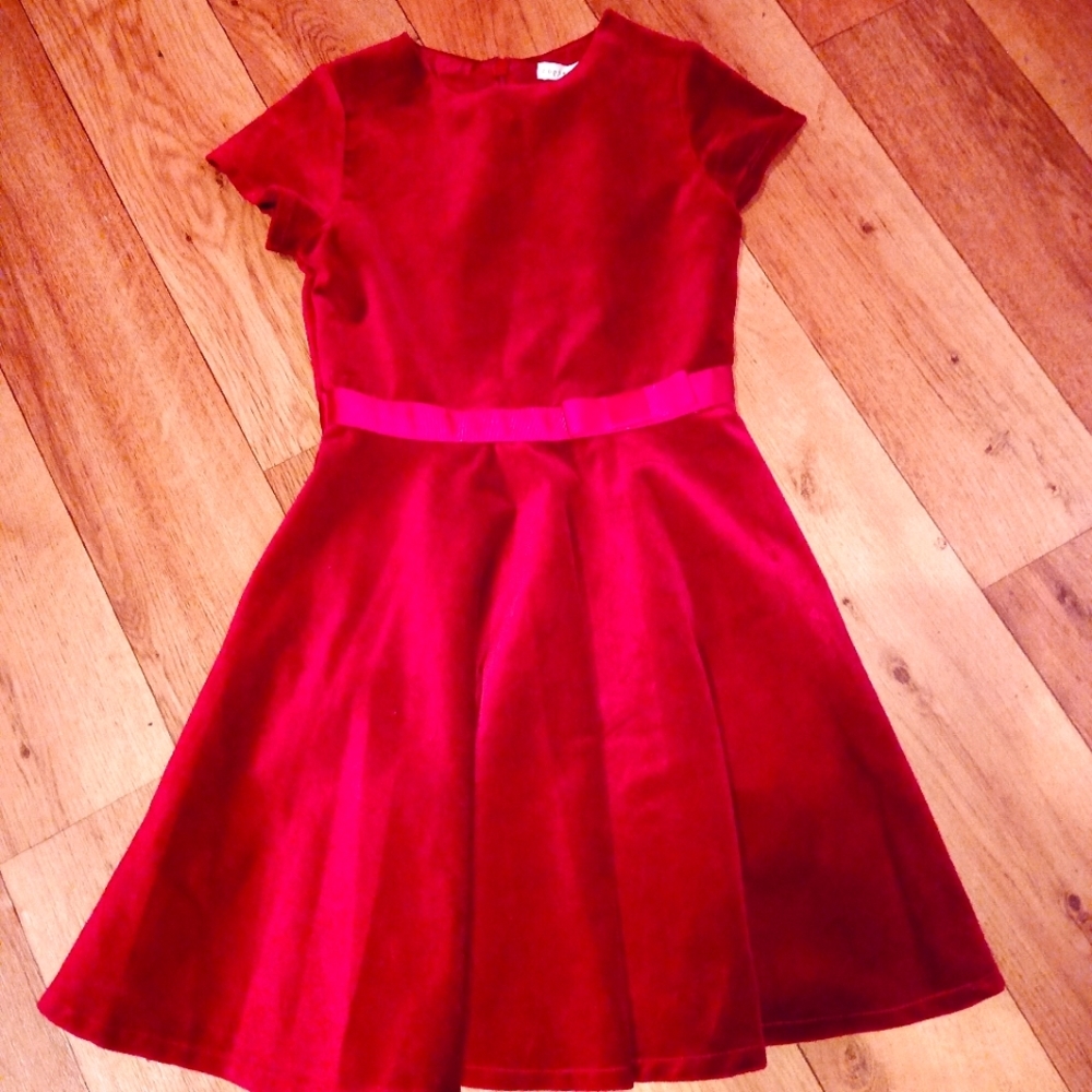 🎀Copper Key Velvet Dress, size8, Dark Red